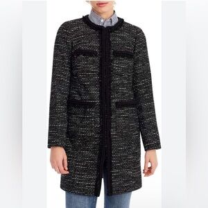 J.Crew Tweed Lurex Lady Coat with Braided Trim- Metallic Size 0